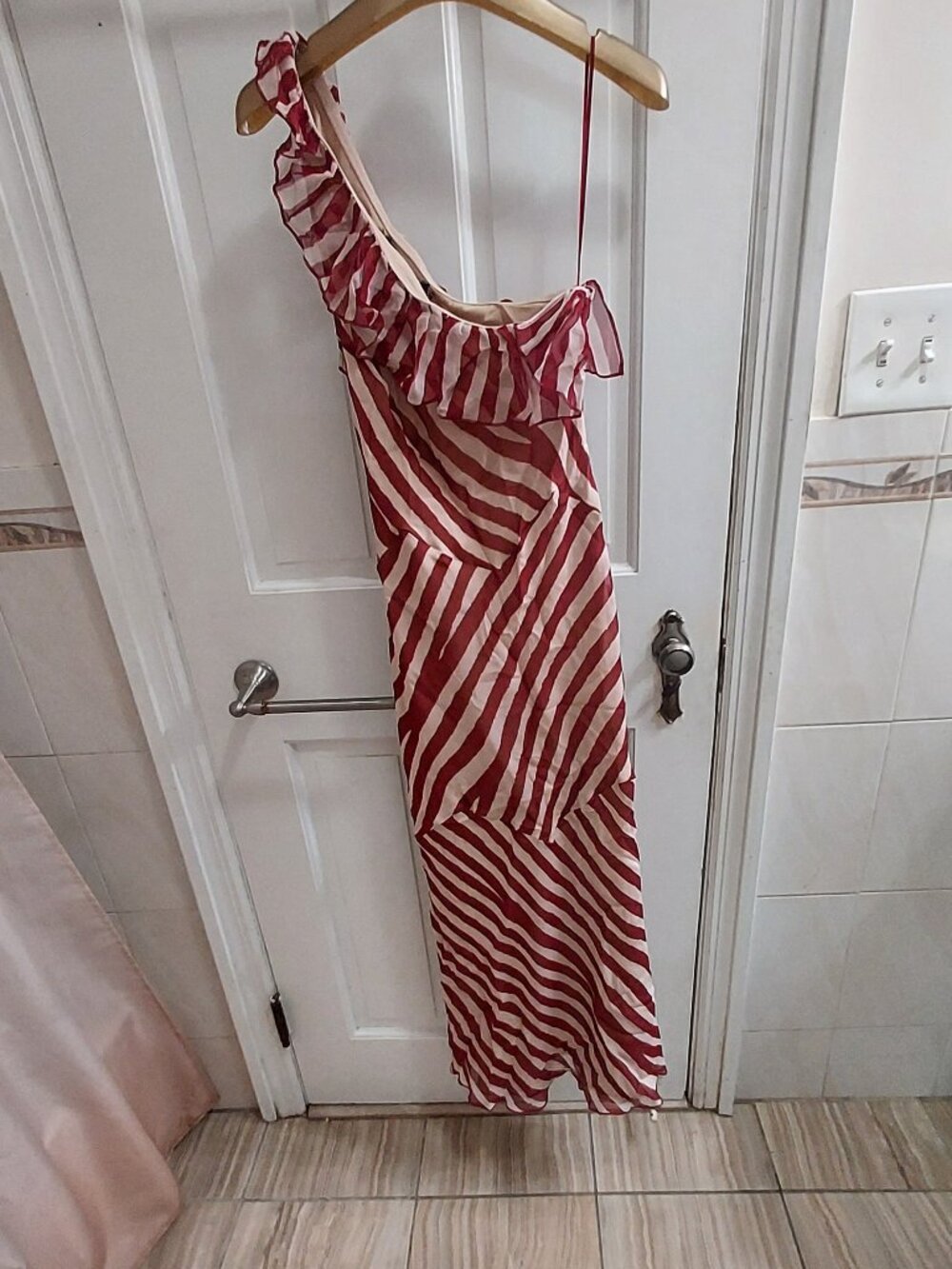 Realisation Par Candy Stripe Red White Theodora Midi Dress